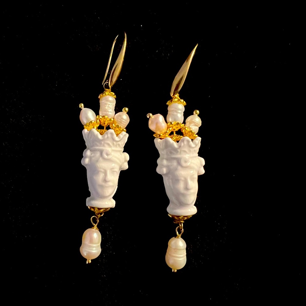 “Testa del Moro” (The Moor’s Head) earrings. Handmade in Italy.